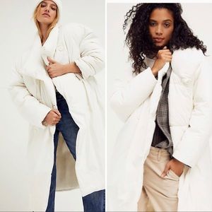 Free People Downtown Duvet Puffer Coat Ivory Cream Size Small NWT